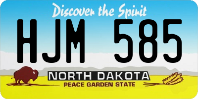 ND license plate HJM585