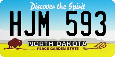 ND license plate HJM593