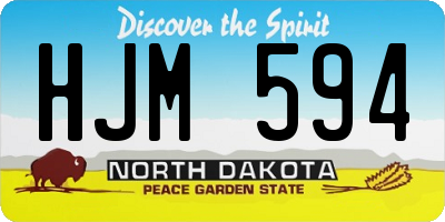 ND license plate HJM594