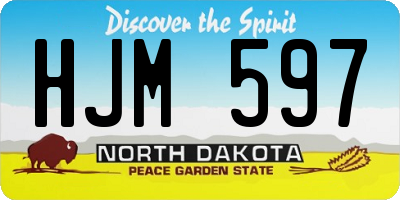 ND license plate HJM597