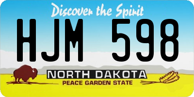 ND license plate HJM598