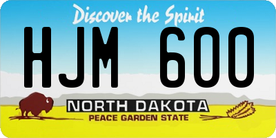 ND license plate HJM600