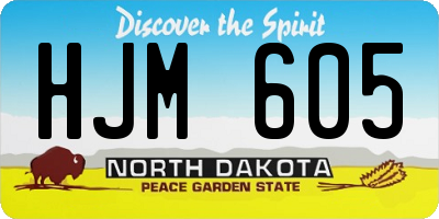 ND license plate HJM605