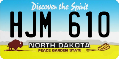 ND license plate HJM610