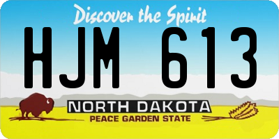 ND license plate HJM613