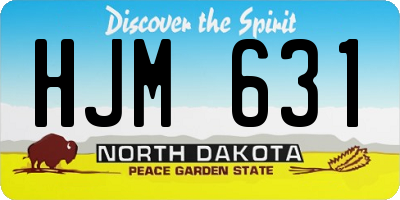 ND license plate HJM631