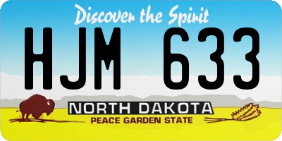 ND license plate HJM633