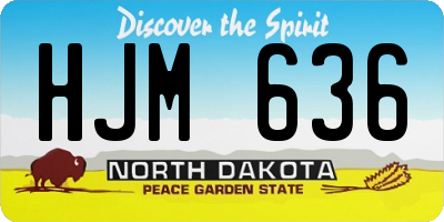 ND license plate HJM636