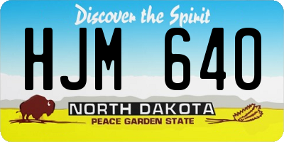 ND license plate HJM640