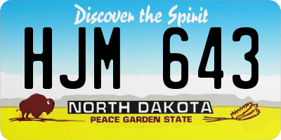 ND license plate HJM643