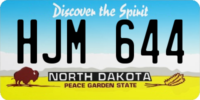 ND license plate HJM644