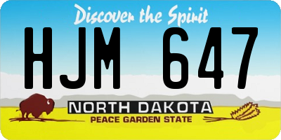 ND license plate HJM647