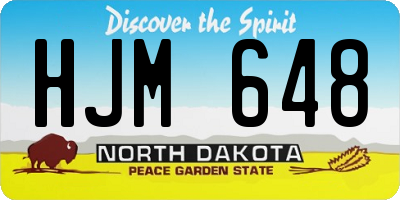 ND license plate HJM648