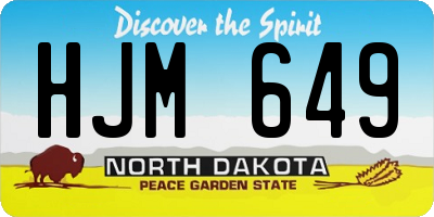 ND license plate HJM649