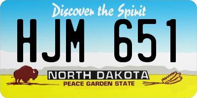 ND license plate HJM651