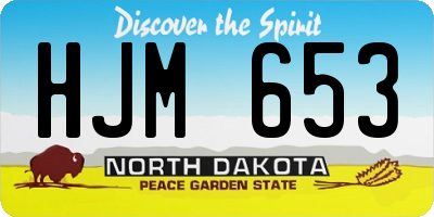 ND license plate HJM653