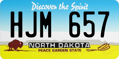 ND license plate HJM657