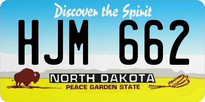 ND license plate HJM662