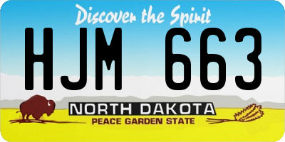 ND license plate HJM663