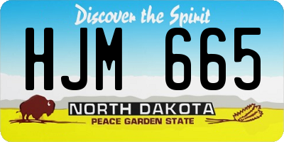 ND license plate HJM665