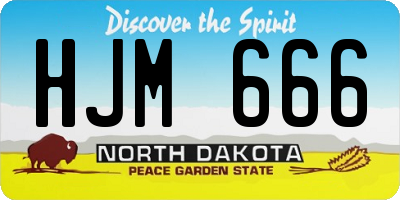 ND license plate HJM666