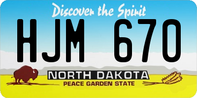 ND license plate HJM670