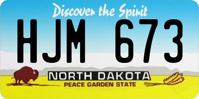 ND license plate HJM673