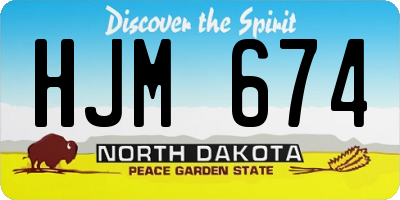 ND license plate HJM674