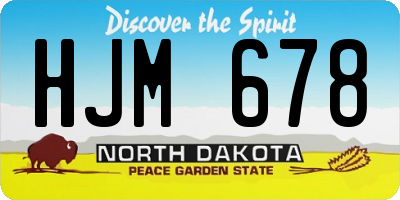 ND license plate HJM678