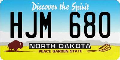 ND license plate HJM680