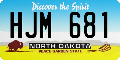 ND license plate HJM681