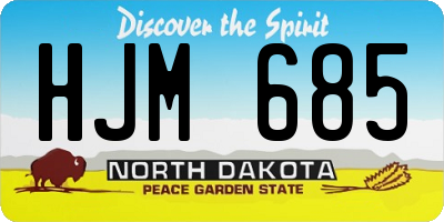 ND license plate HJM685