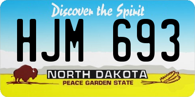 ND license plate HJM693