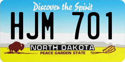 ND license plate HJM701