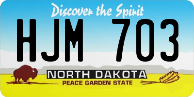 ND license plate HJM703