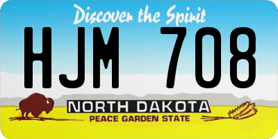 ND license plate HJM708