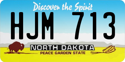 ND license plate HJM713