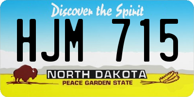 ND license plate HJM715