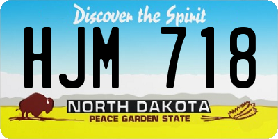 ND license plate HJM718