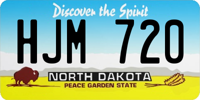 ND license plate HJM720