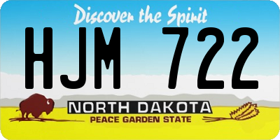 ND license plate HJM722