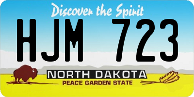 ND license plate HJM723