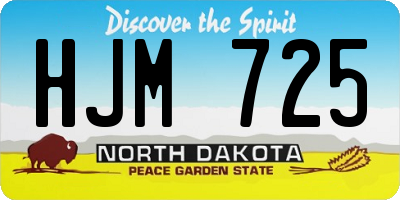 ND license plate HJM725