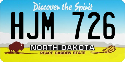 ND license plate HJM726