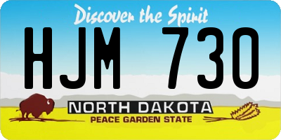 ND license plate HJM730