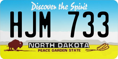 ND license plate HJM733