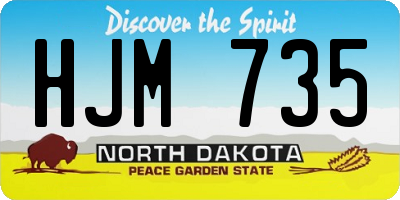 ND license plate HJM735