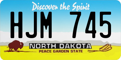 ND license plate HJM745