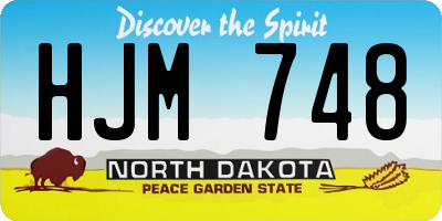 ND license plate HJM748