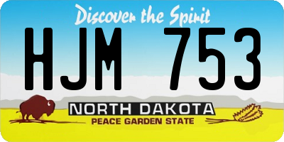 ND license plate HJM753